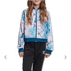 Adidas Girls' Marble Cropped Track Jacket
